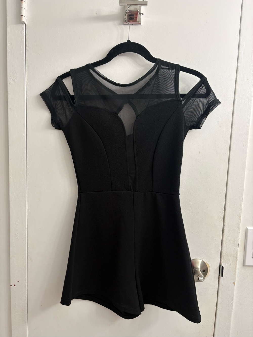 Boohoo Black Mesh Romper